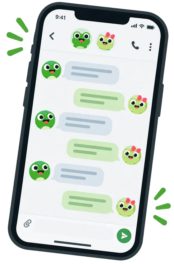 An iPhone showing a text conversation